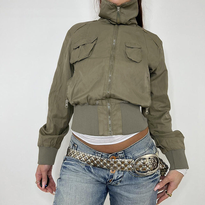Out-Shine | Heavy-Duty Fashion Jacket with Stand Collar and Zipper Pockets