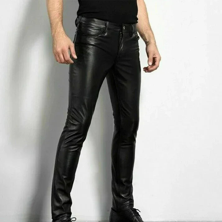 Out-Shine | Slim Fit Leather Pants