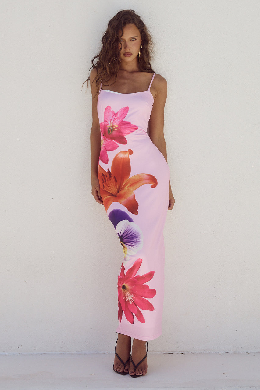 Out-Shine | Flower Print Dress Bodycon