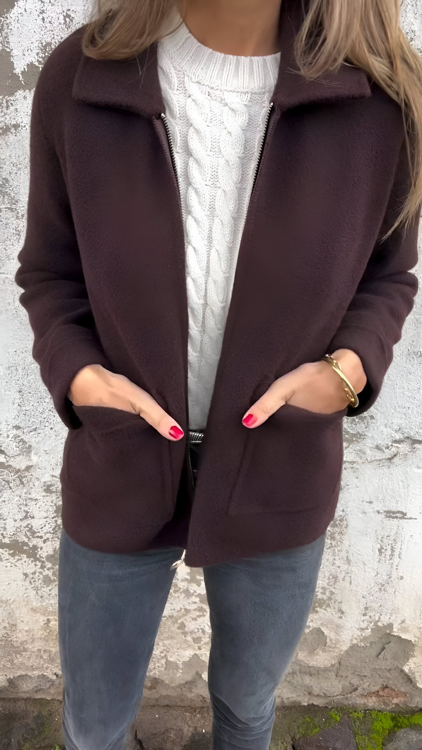 Out-Shine | Stylish Lapel Zipper Jacket