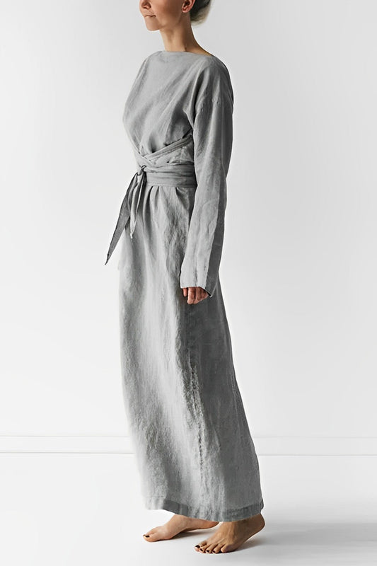 Out-Shine | Linen Wrap Maxi Dress