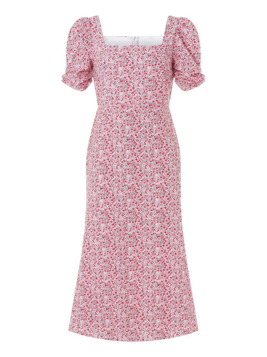 Out-Shine | Women's Summer Square Neck Dress Midi