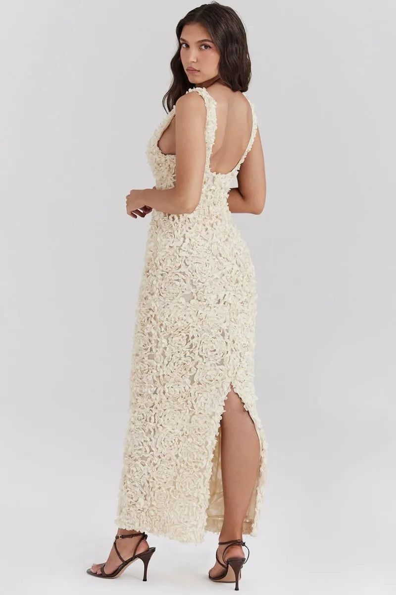 Deslumbra | Vestido largo floral de corte A