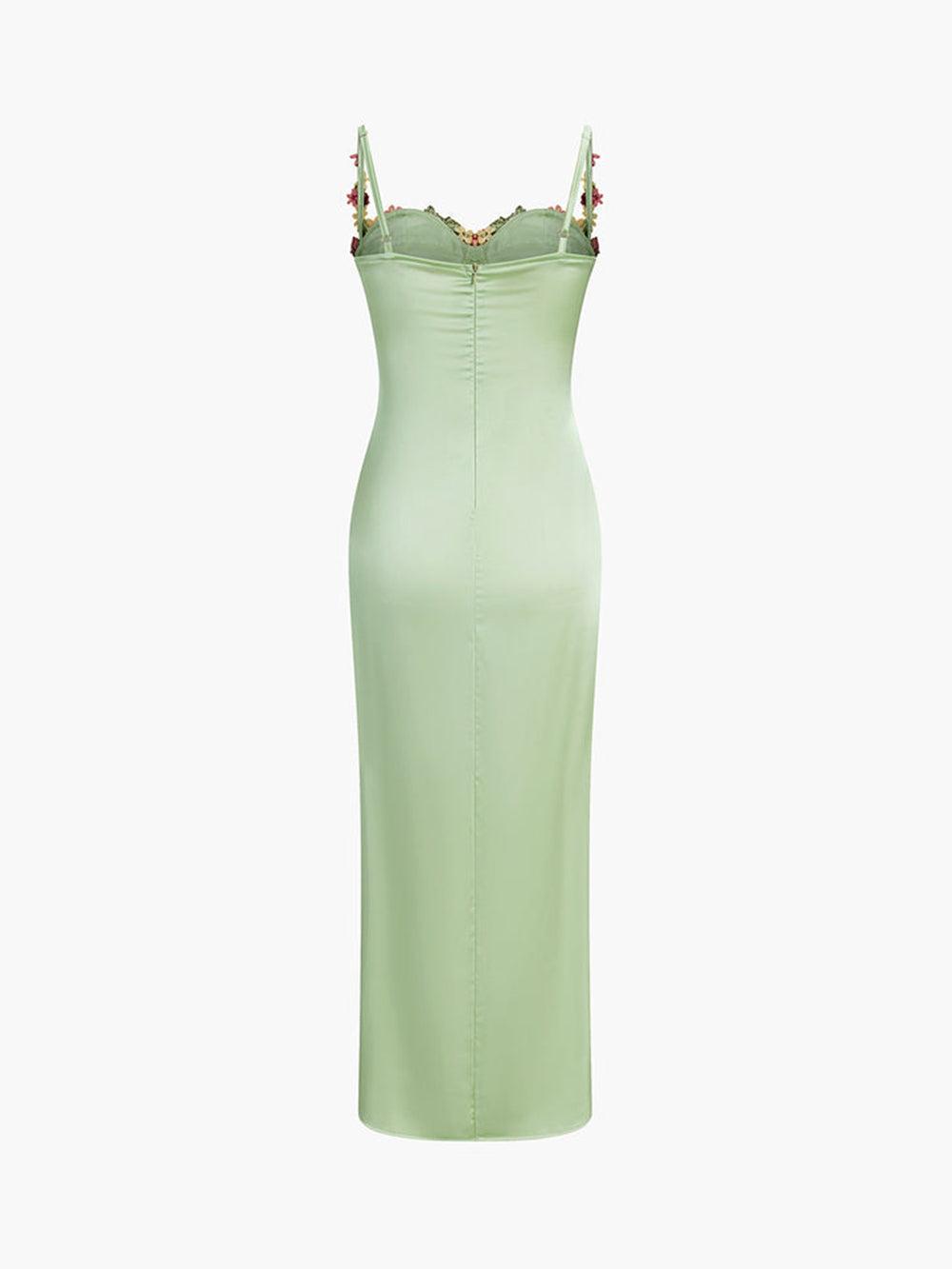 Out-Shine | Satin Maxidress With Floral Straps For Women