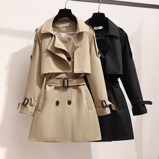 Out-Shine | Stylish Double Breasted Loose Sleeve Trench Coat With Belt