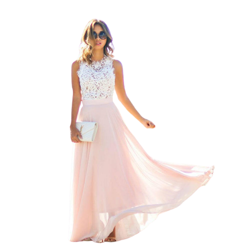 Out-Shine | Maxi Lace Dress In Bridal Style Acorina