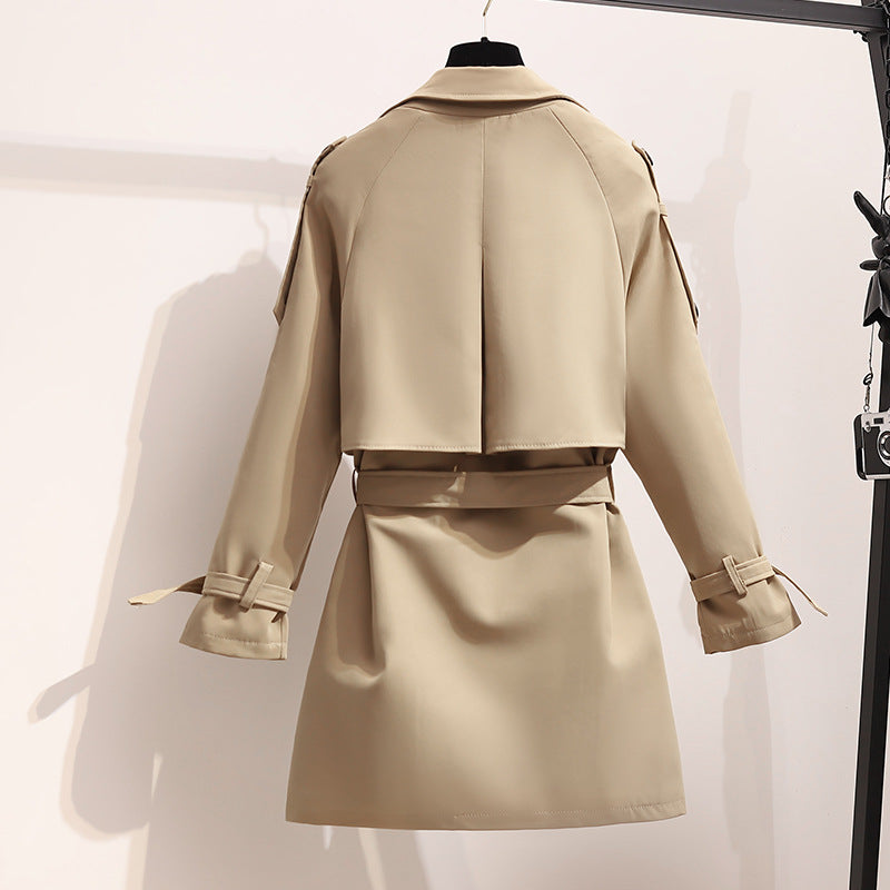 Out-Shine | Stylish Double Breasted Loose Sleeve Trench Coat With Belt