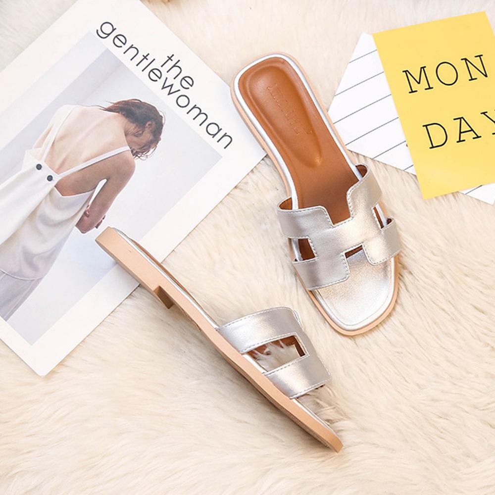 Deslumbra | Sandalias planas de piel