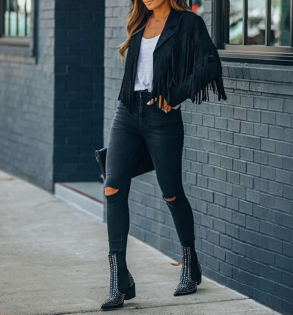 Out-Shine | Suede Fringed Jacket