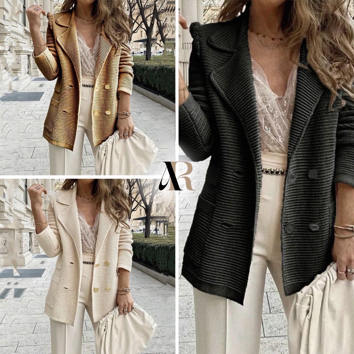 Out-Shine | Fashion Blazer Knit Jacket - Stylish & Warm