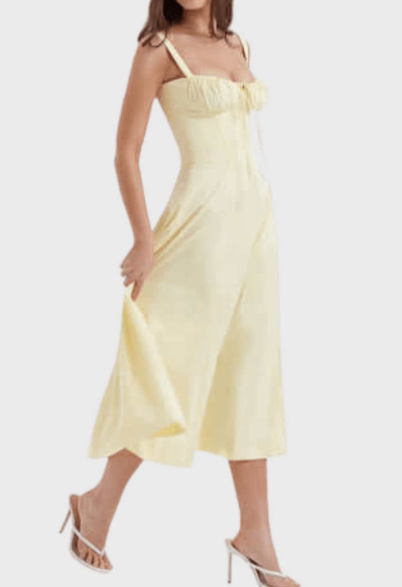 Out-Shine | Chic Midi Corset Sundress for Summer Elegance