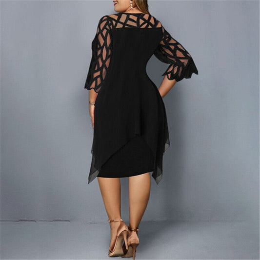 Out-Shine | Stylish Plus Size Flowy Midi Dress for Effortless Elegance