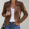 Out-Shine | Women's suede biker jacket with zipper