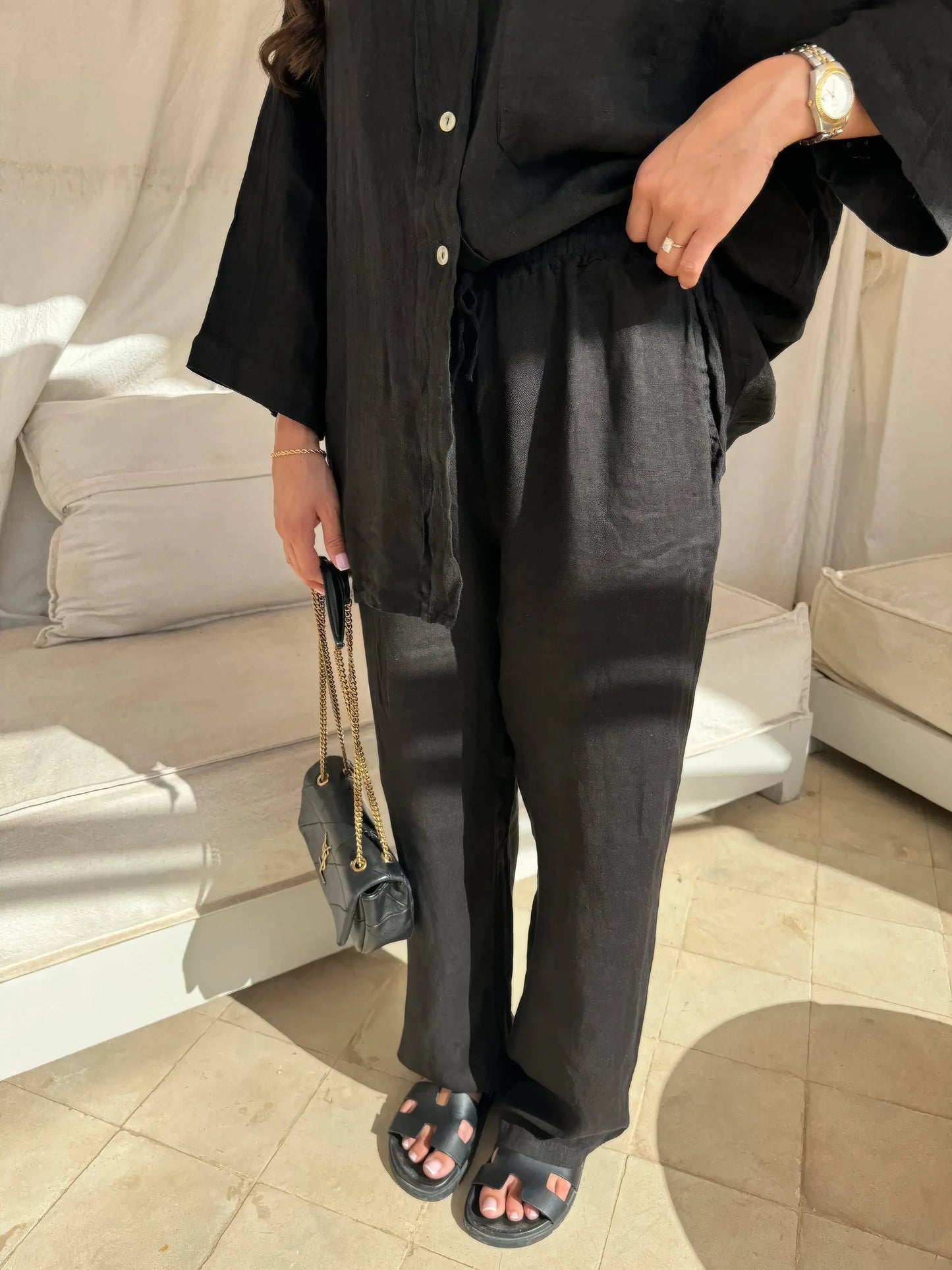 Deslumbra | Conjunto de lino de dos piezas para mujer