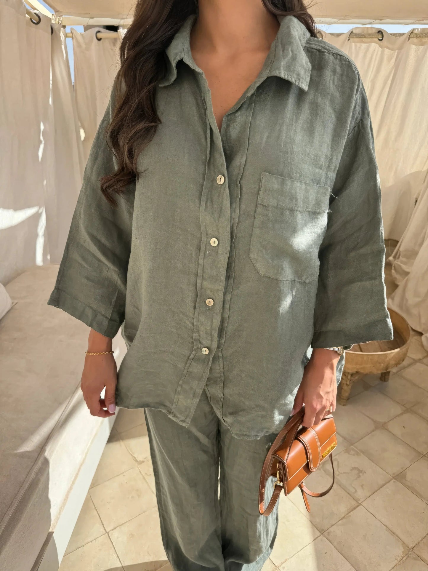 Deslumbra | Conjunto de lino de dos piezas para mujer