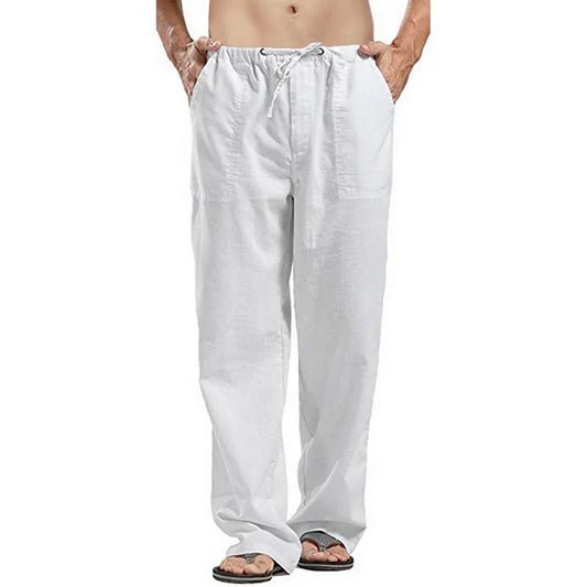 Out-Shine | Linen Pants With Cord Pull