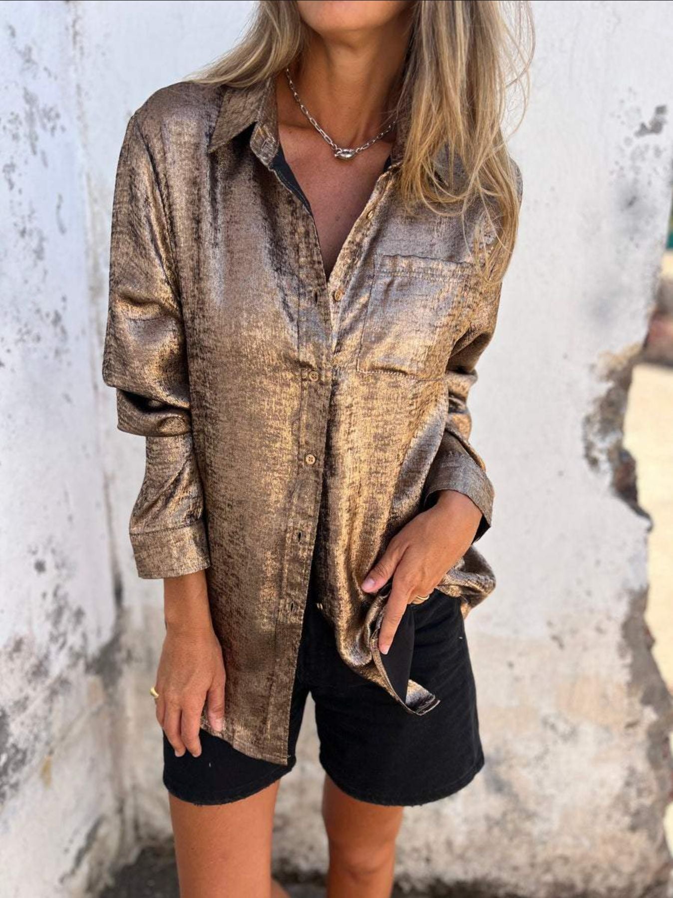 Out-Shine | Casual Suede Lapel Shirt