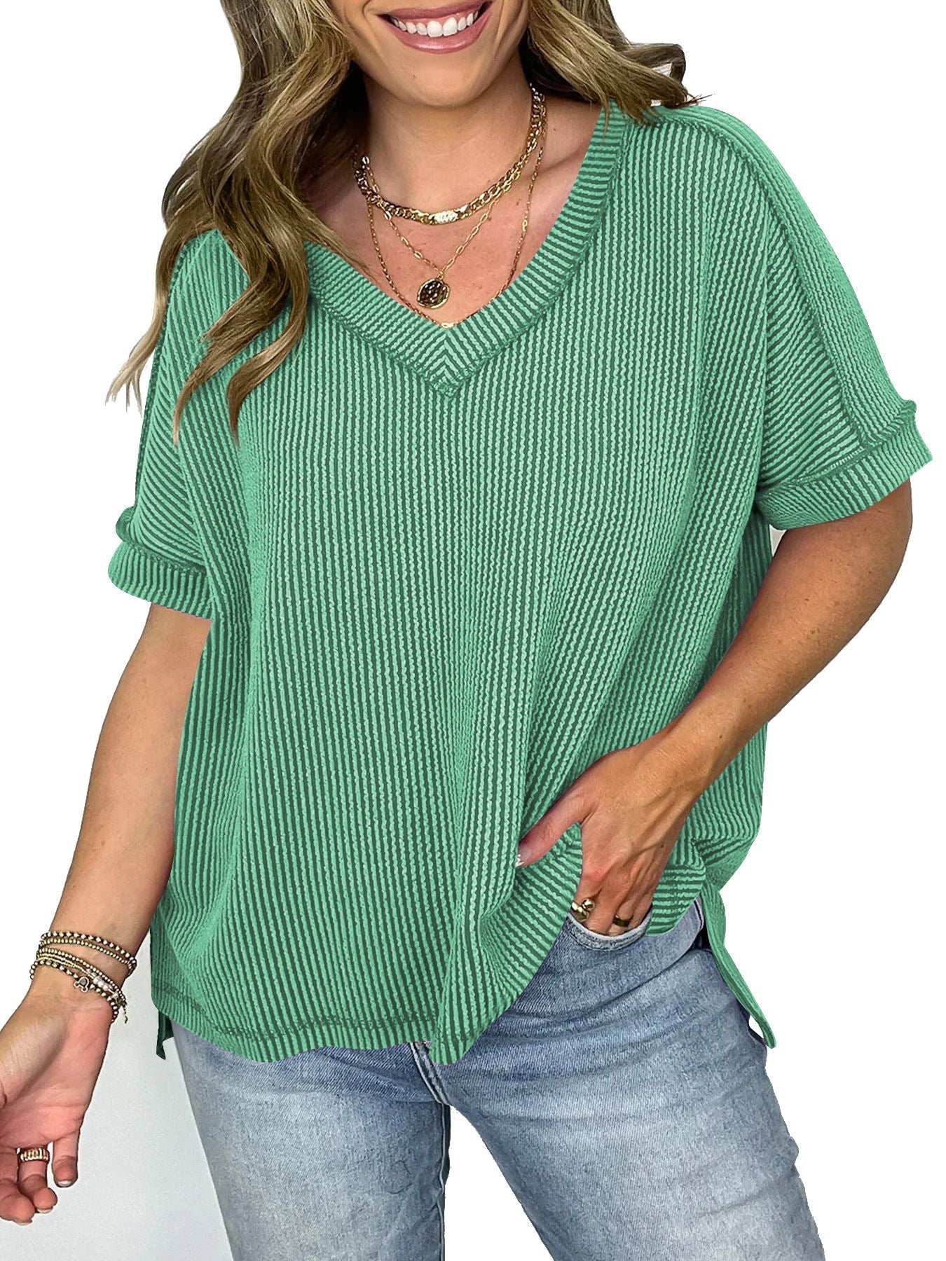 Out-Shine | Short Arm V Neckline Top