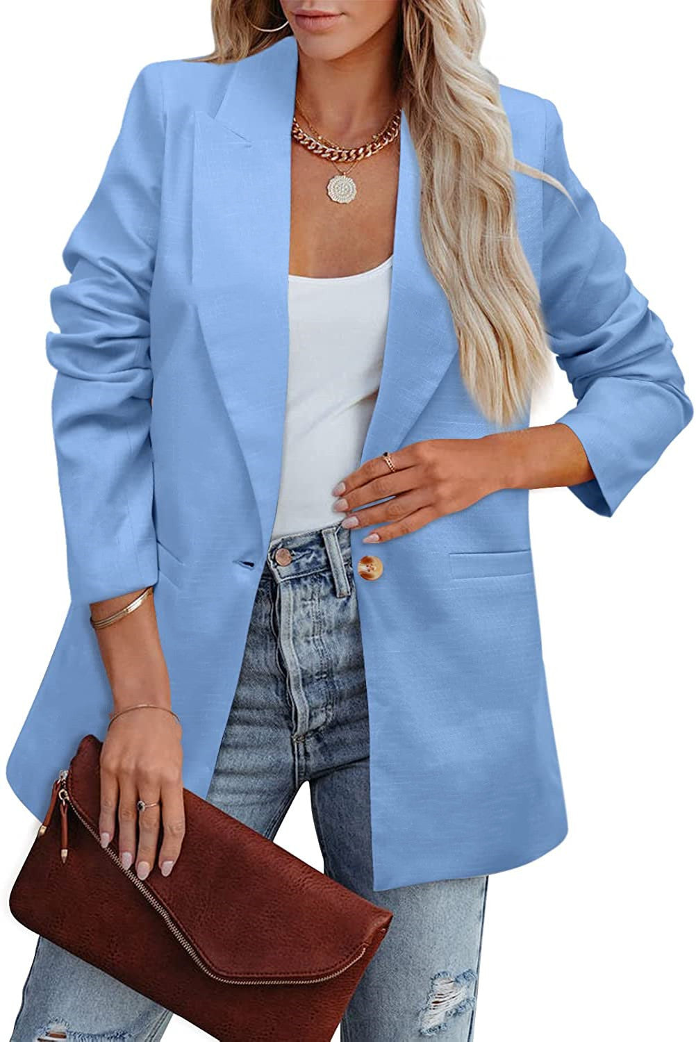 Out-Shine | Double Row Blazer With Raked Sleeves And Bags