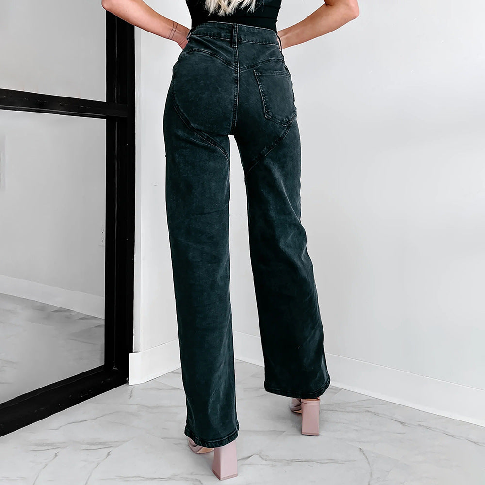 Deslumbra | Vaqueros rectos sueltos y rasgados para mujer 