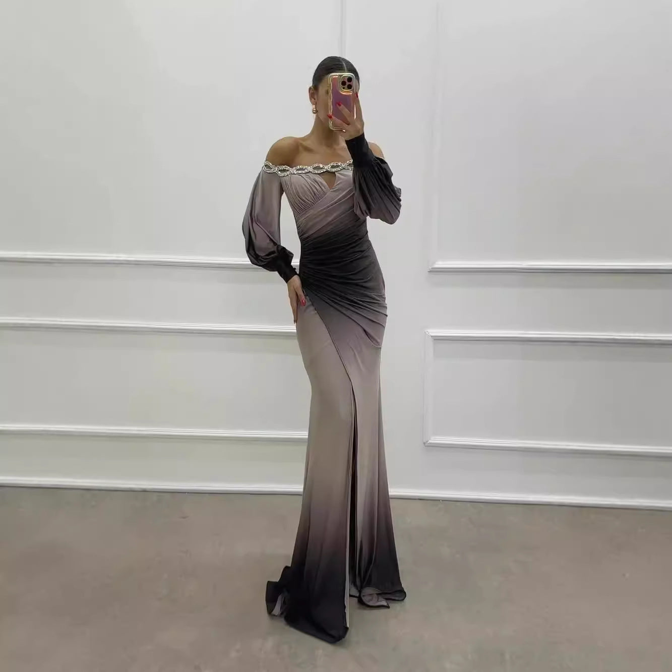 Out-Shine | Party Dress With Camisole And Positioned Slit In Large A-Line