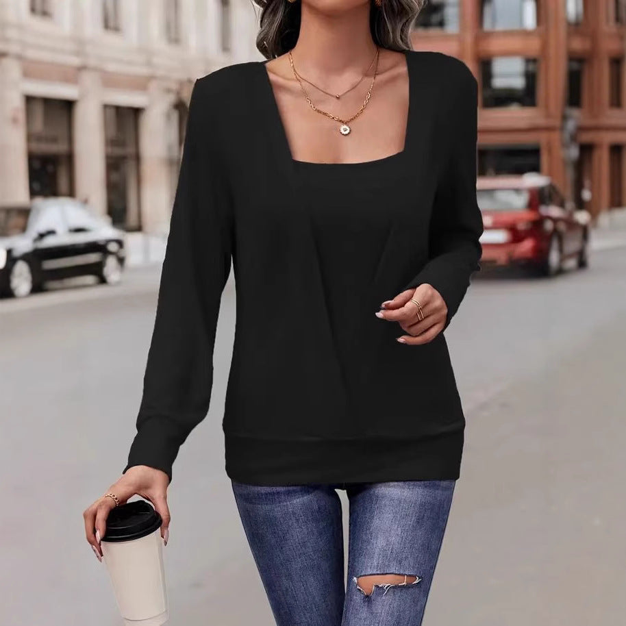 Out-Shine | Plain Color Loose Long Sleeve Sweatshirt T-Shirt