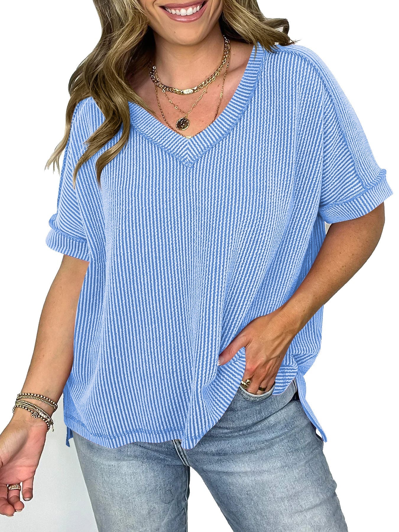 Out-Shine | Short Arm V Neckline Top