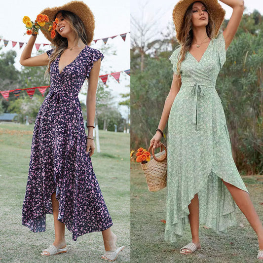 Out-Shine | Slim Fit Irregular Hem Maxi Dress