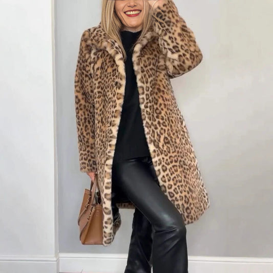 Out-Shine | Leopard Print Plush Coat