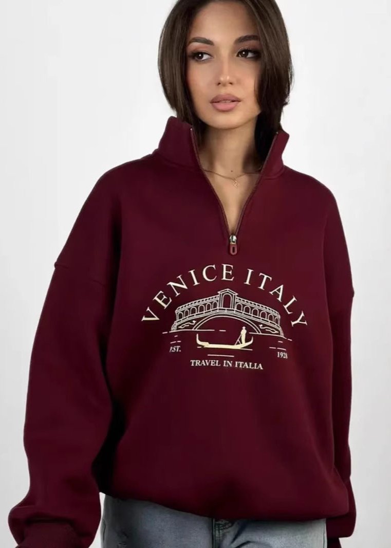 Deslumbra | Sudadera Italia con cremallera de un cuarto