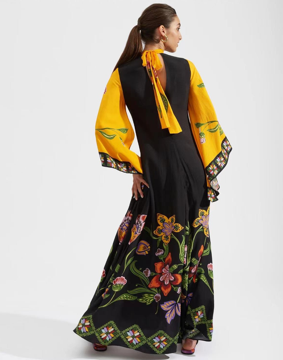 Deslumbra | Vestido estampado de tres cuartos 