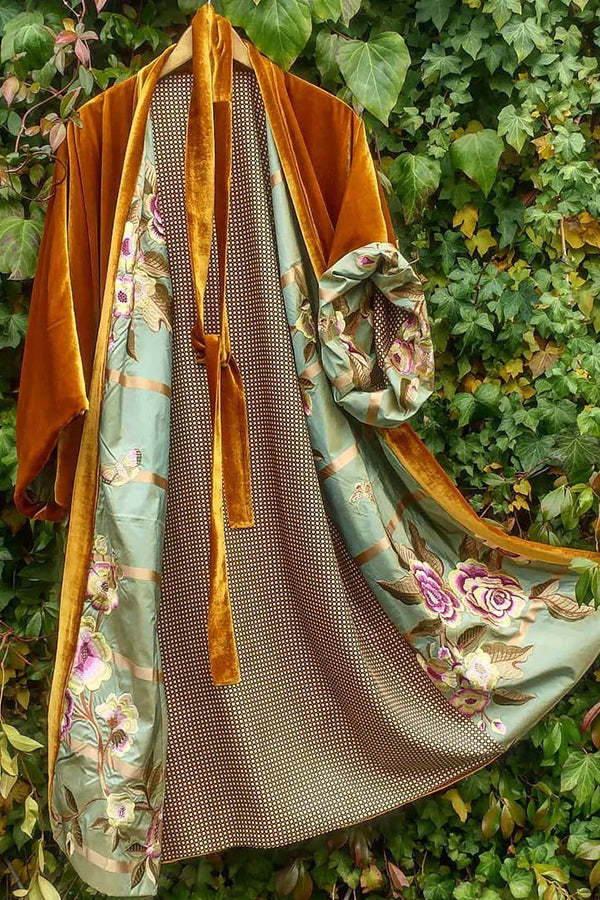 Out-Shine | Satin Digital Floral Size Cardigan Pajamas