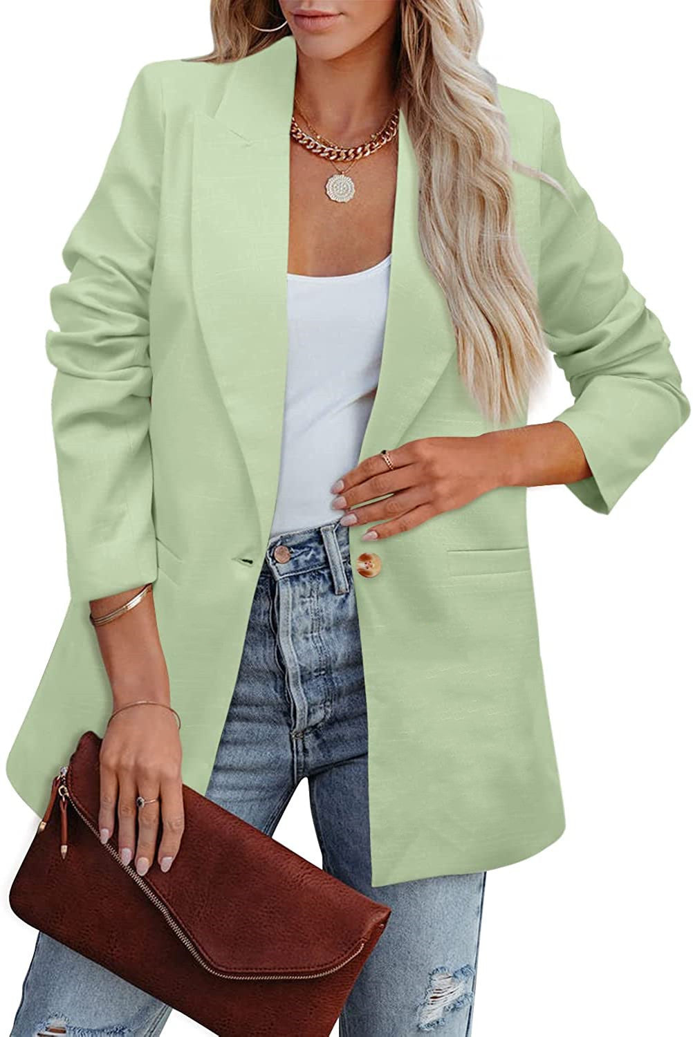 Out-Shine | Double Row Blazer With Raked Sleeves And Bags
