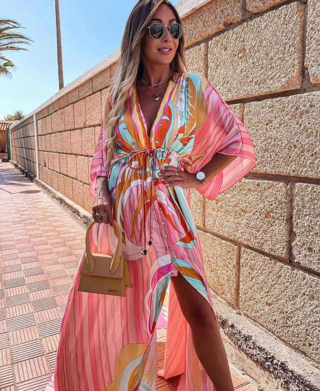 Deslumbra | Vestido largo corto con vuelo 