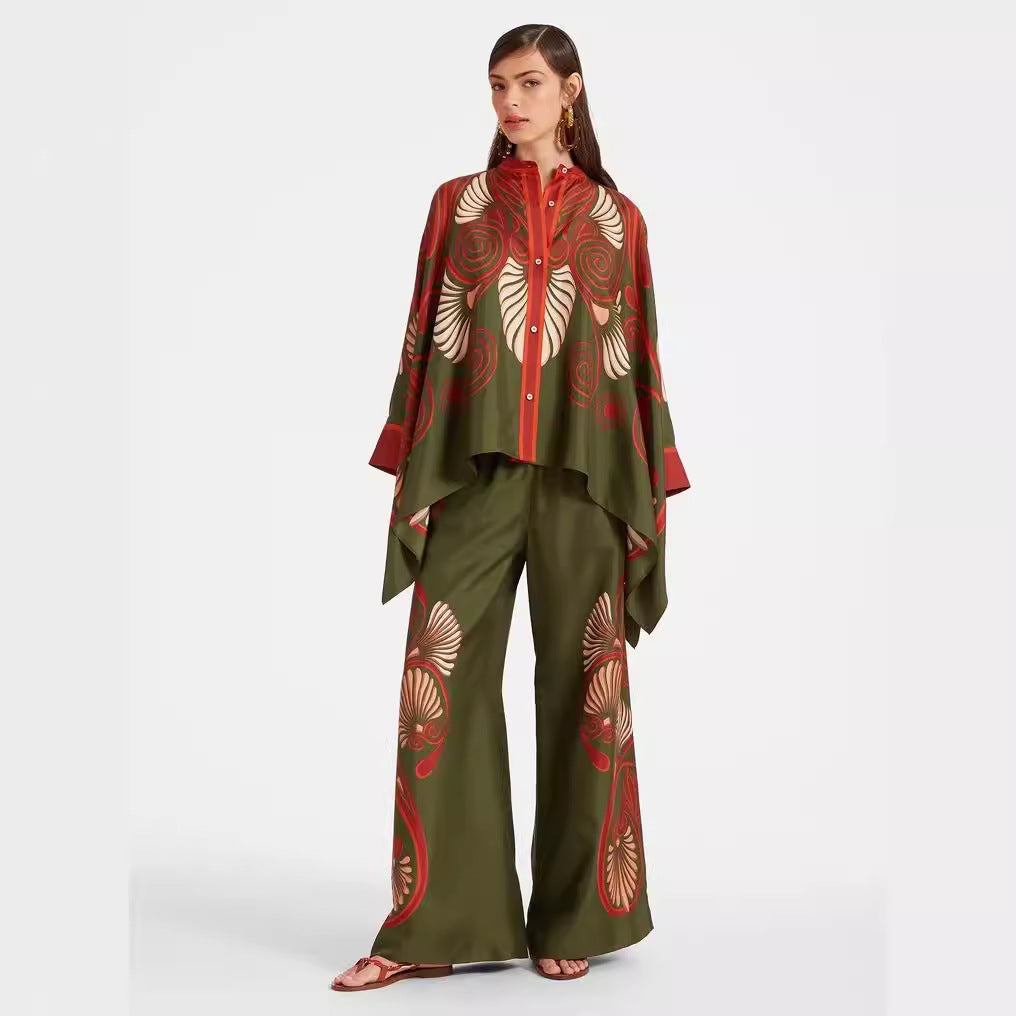 Out-Shine | Standing Collar Top And Pants Set