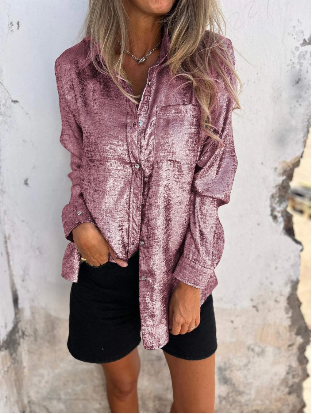 Out-Shine | Casual Suede Lapel Shirt