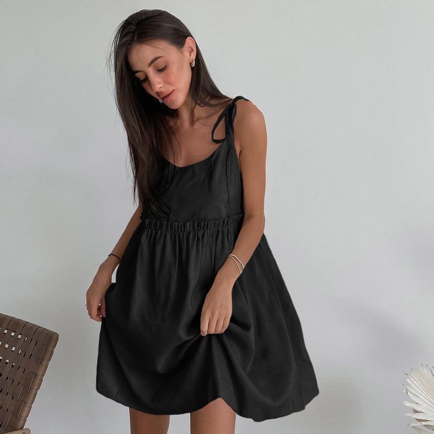 Out-Shine | Cotton and Linen Suspender Skirt