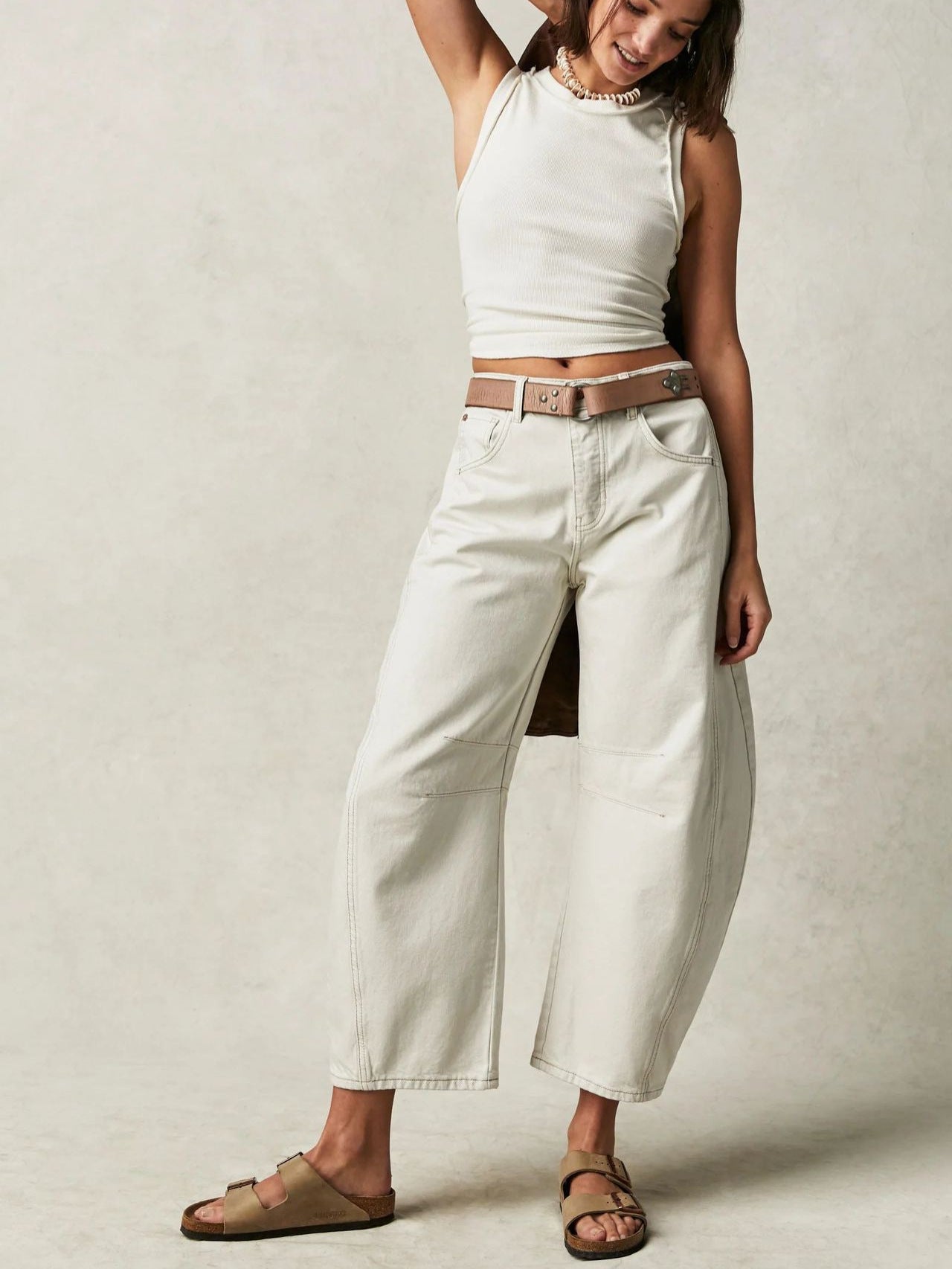 Out-Shine | Waiste Wide Leg Denim Jeans