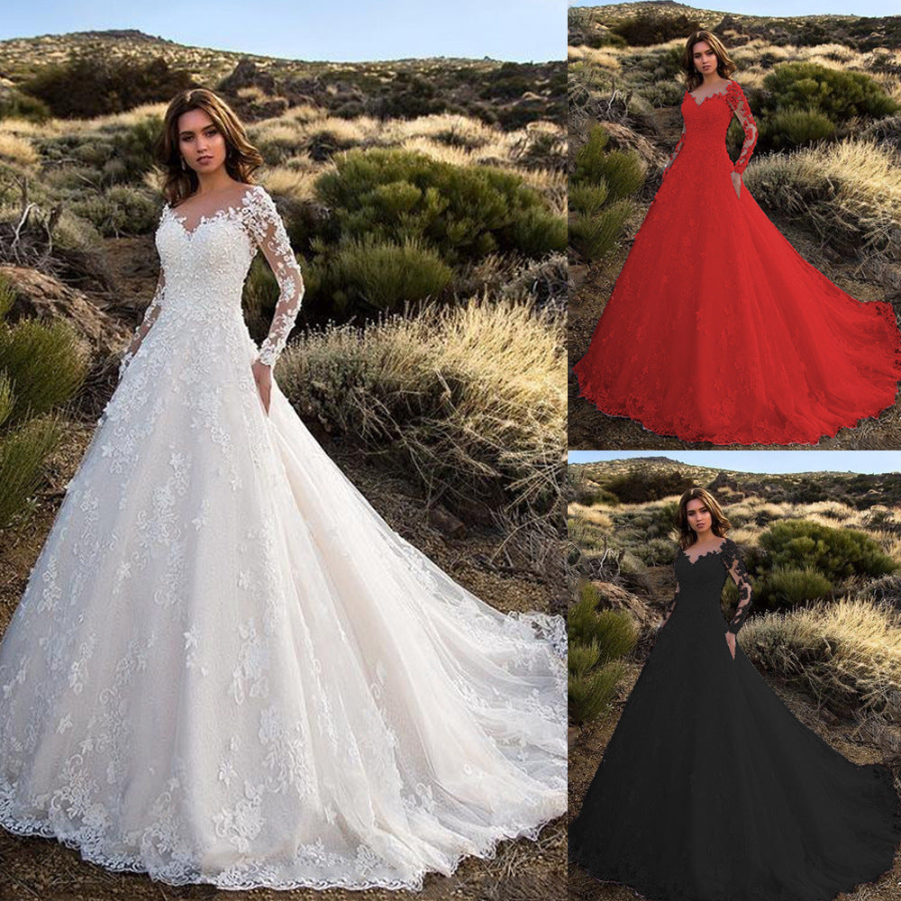 Out-Shine | Black white Bride Wedding Dress
