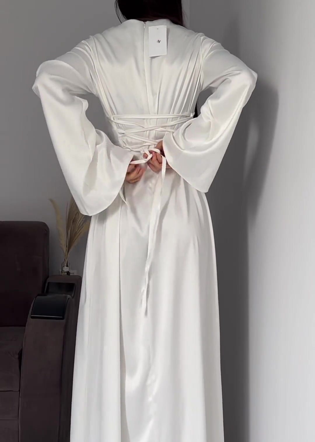 Out-Shine | Satin Long Sleeve Maxi Dress