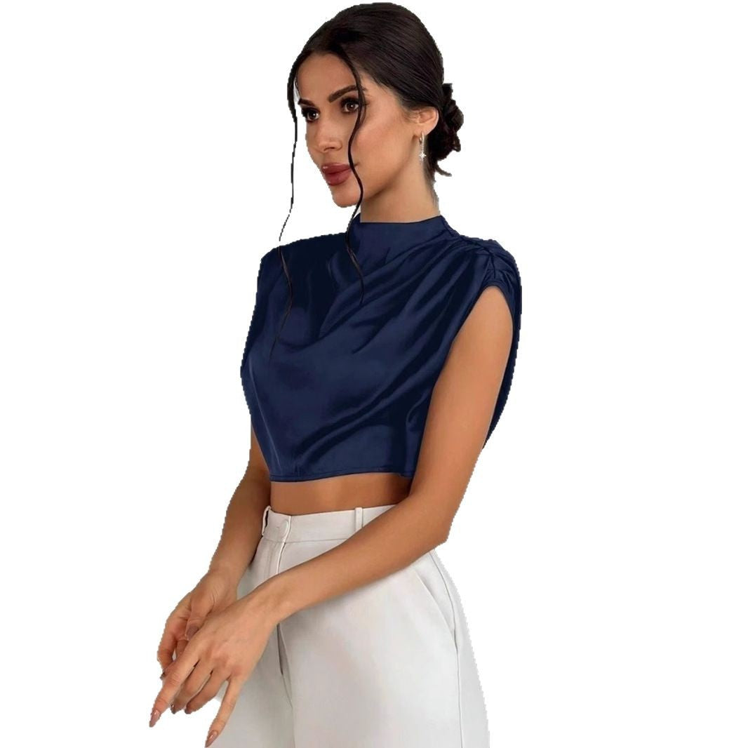 Out-Shine | Satin Fake Short Shirt Top