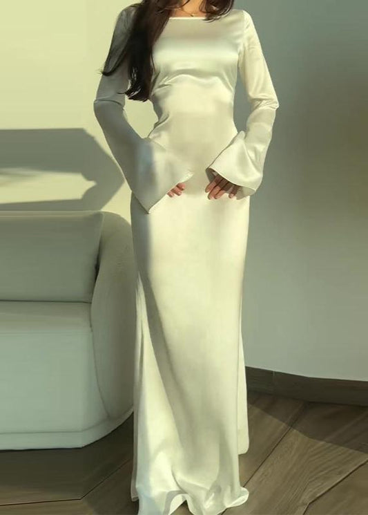 Out-Shine | Satin Long Sleeve Maxi Dress
