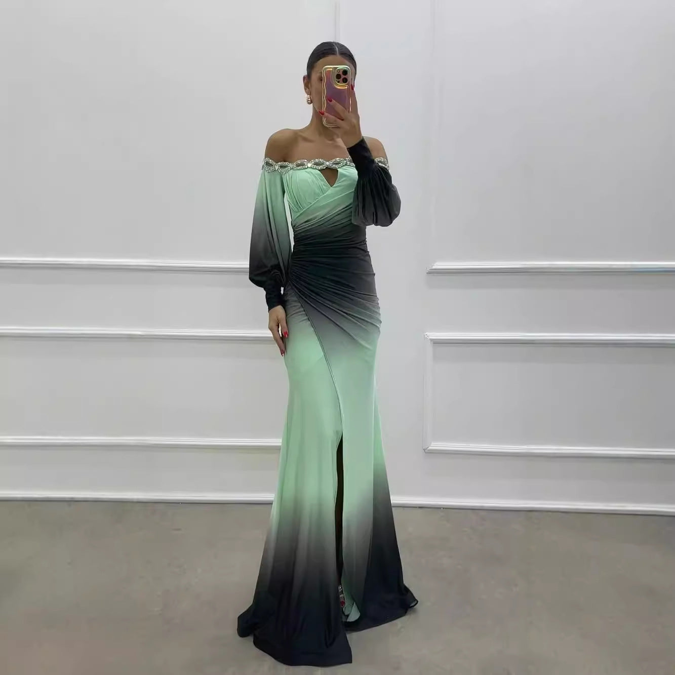 Out-Shine | Party Dress With Camisole And Positioned Slit In Large A-Line