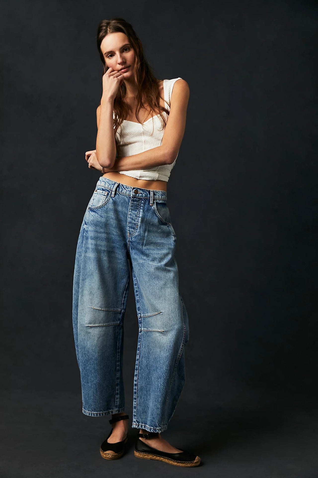 Out-Shine | Waiste Wide Leg Denim Jeans