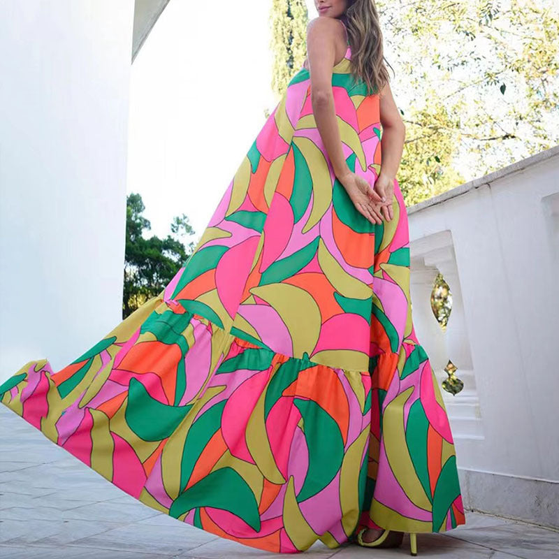 Deslumbra | Elegante vestido estampado con espalda descubierta