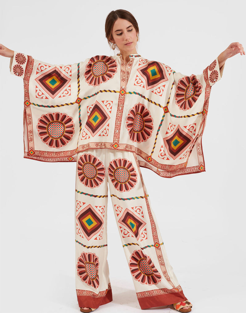 Out-Shine | Standing Collar Top And Pants Set