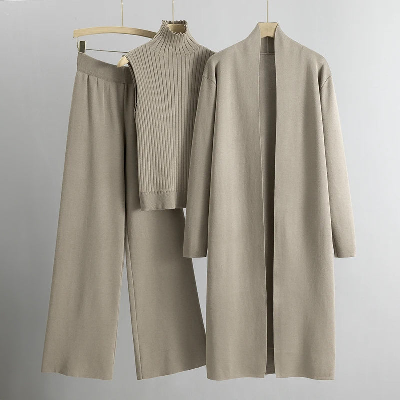 Out-Shine | Beige Cashmere Coordinated Set