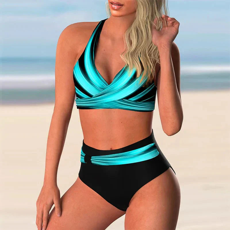 Out-Shine | Push-Up Holder Bikini Set With High Waist For Women