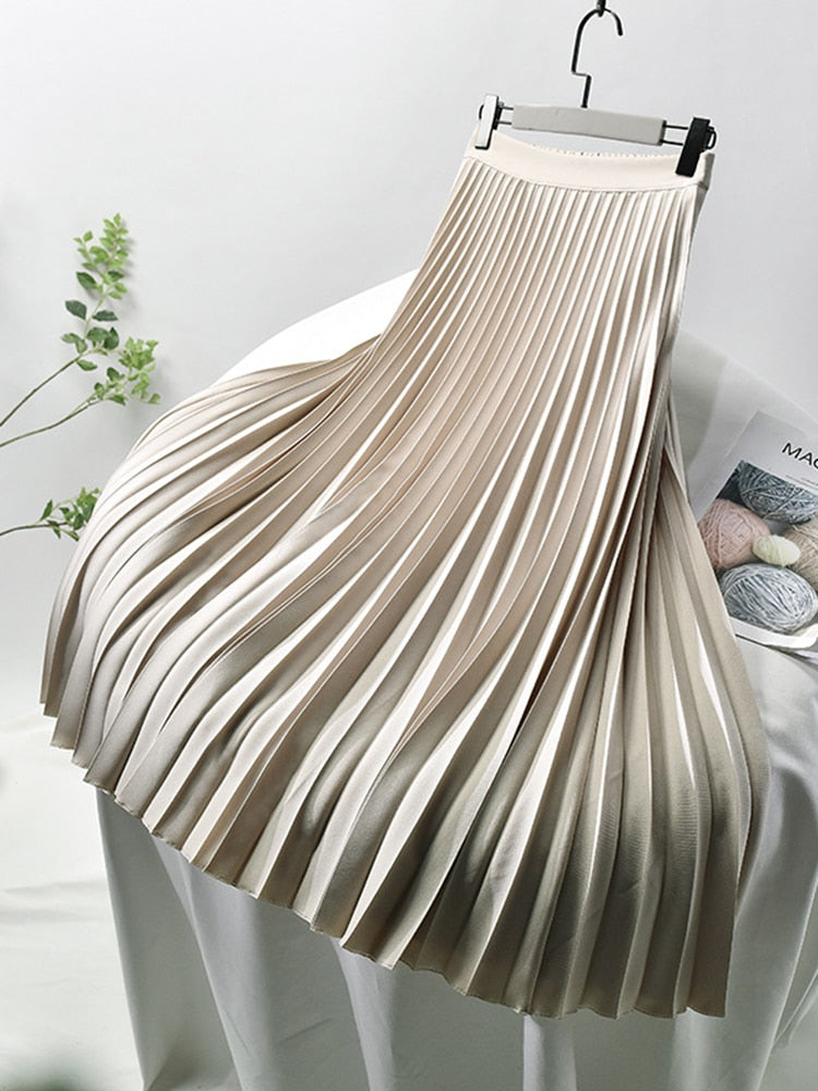 Out-Shine | Flowy Elegant Chiffon A-Line Pleated Skirt
