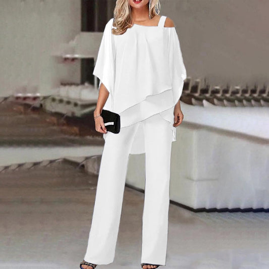 Out-Shine | Elegant Two-Piece Suit With Cold Shoulder For Women
